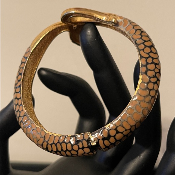 Vintage Diane Von Furstenberg (DVF) Enamel Snake Clamper Bracelet - Picture 3 of 7